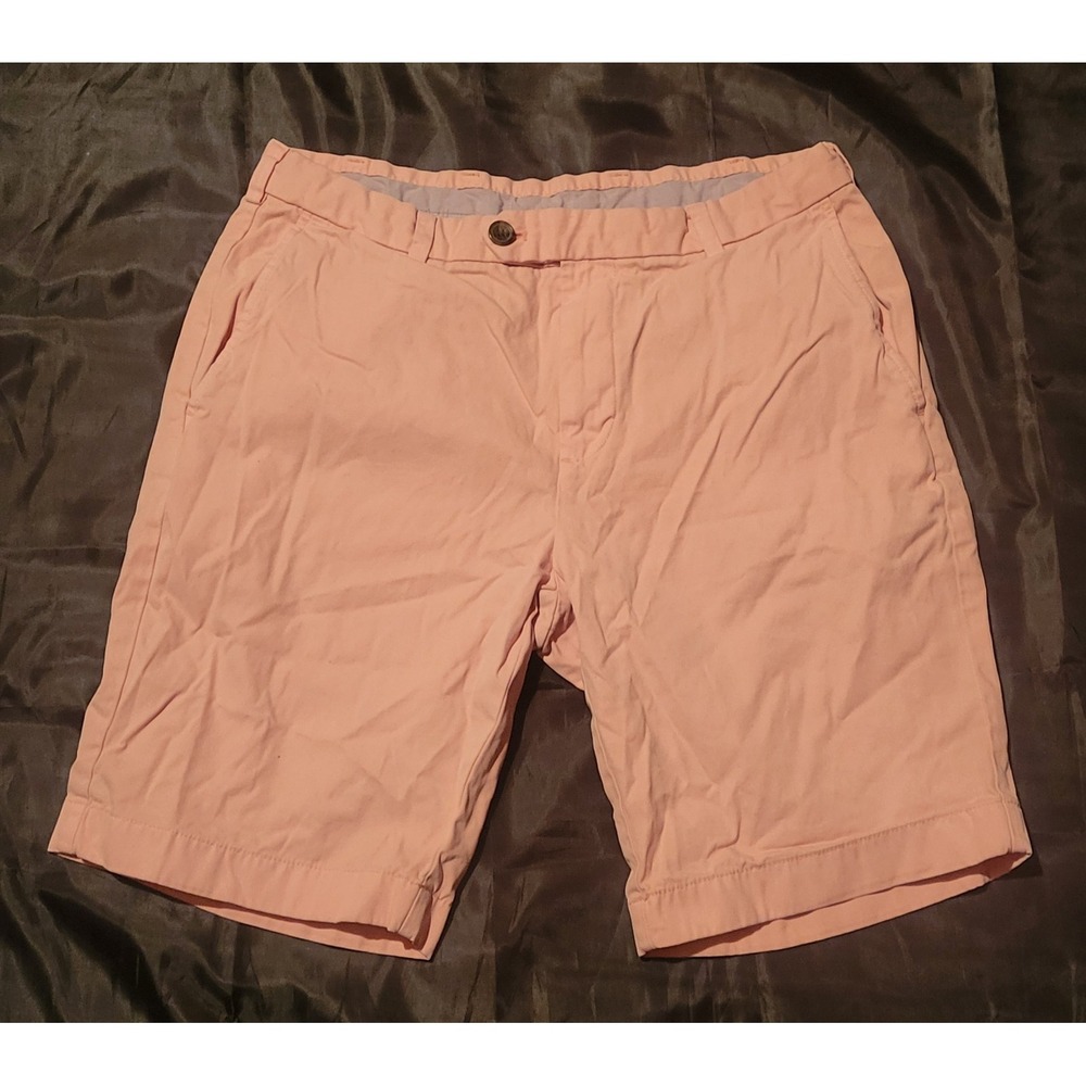 Brooks Brothers Bermuda Shorts Mens 34 Pink Flat‎ Front Chino Golf Shorts EUC